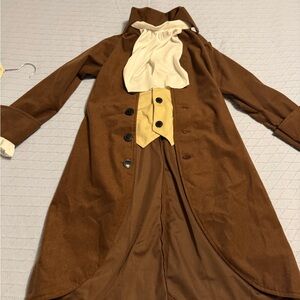 ⚡ Benjamin Franklin Colonial Costume – Brown Coat with Vest & Cravat
